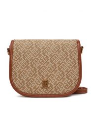 Tommy Hilfiger Torebka Th Monoplay Leather Saddle Bag AW0AW17414 Brązowy. Brązowe listonoszki Tommy Hilfiger, bez wzorów, ze skóry, bez dodatków. Za 449.99 zł.