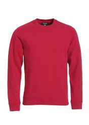 Clique Classic Roundneck bluza unisex z ukrytą kieszenią na zamek – red. Czerwone bluzy CLIQUE, s, bez wzorów, z bawełny, bez kaptura. Za 183.12 zł.