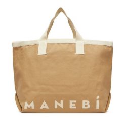 Torebka Manebi. Brązowe shopper bag Manebi, bez wzorów, bez dodatków. Za 399.99 zł.