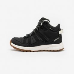 Buty turystyczne damskie Quechua NH500 Mid wodoodporne. Czarne buty trekkingowe QUECHUA, na zimę, bez zapięcia. Za 219.99 zł.