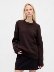 GAP Sweter w kolorze ciemnobrązowym rozmiar: XXL. Brązowe swetry GAP, xxl, bez wzorów, z bawełny, bez ramiączek. Za 224.95 zł.