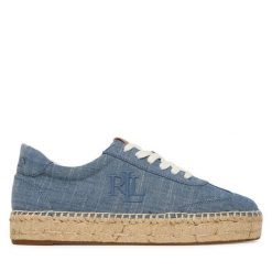 Espadryle LAUREN RALPH LAUREN. Niebieskie espadryle Lauren Ralph Lauren, bez wzorów, bez obcasa. Za 729.99 zł.