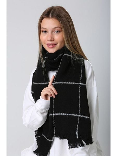 Lucky Bees Szal w kolorze czarnym - 180 x 70 cm rozmiar: onesize. Czarne szaliki i kominy Lucky Bees, bez wzorów, z materiału. Za 83.03 zł.