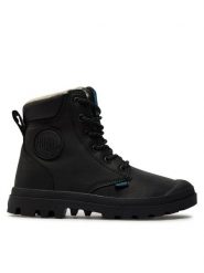 Palladium Trapery Pampa Sport Cuff WPS 72992-001-M Czarny. Czarne traperki Palladium, bez wzorów, ze skóry, sportowe, bez obcasa, bez zapięcia. Za 879.99 zł.