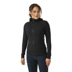 Bluza z kapturem damska Rab Nexus Hoody z kapturem. Czarne bluzy RAB, m, bez wzorów, z materiału, bez ramiączek, z kapturem. Za 318.99 zł.