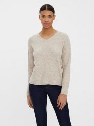 Vero Moda Sweter w kolorze kremowym rozmiar: L. Brązowe swetry Vero Moda, l, bez wzorów, bez ramiączek. Za 96.60 zł.
