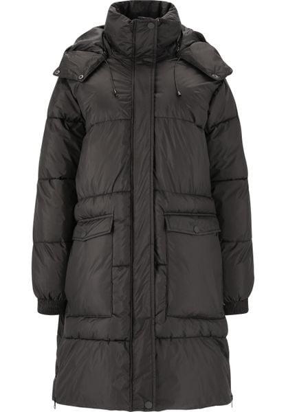 Parka dla kobiet Whistler Amatos. Czarne płaszcze WHISTLER, uniwersalny, bez wzorów, z materiału, eleganckie, z kapturem. Za 311.50 zł.