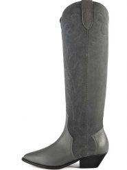 Loft37 Skórzane kozaki "Fingers Crossed" w kolorze szarym rozmiar: 37. Szare kozaki loft37, na zimę, bez wzorów, bez obcasa, bez zapięcia. Za 657.33 zł.