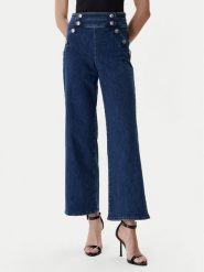 Guess Jeansy W6RA3R D0910 Granatowy Wide Leg. Niebieskie jeansy Guess, z aplikacjami, z bawełny. Za 619.99 zł.