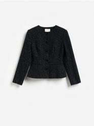 Marynarka z wełną - szary. Szare marynarki i żakiety Reserved, l, bez wzorów, z tkaniny, bez ramiączek. Za 299.99 zł.