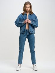Kurtka damska jeansowa z kolekcji Authentic niebieska Authentic 400. Niebieskie kurtki BIG STAR, l, z aplikacjami, z bawełny, retro, bez kaptura. W wyprzedaży za 199.99 zł.
