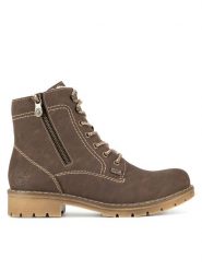 Rieker Botki Y9134-25 Brązowy. Brązowe botki Rieker, bez wzorów, bez obcasa, na płaskiej podeszwie, bez zapięcia. Za 335.00 zł.