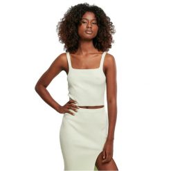 Damska krótka bluzka z dzianiny Urban Classics GT. Zielone bluzki Urban Classics, bez wzorów, z dzianiny, bez kołnierzyka, bez ramiączek. Za 183.50 zł.