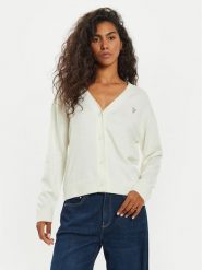 Guess Jeans Kardigan W4BR16 Z3HO2 Écru Regular Fit. Swetry Guess Jeans, l, z aplikacjami, z jeansu, bez ramiączek. Za 239.99 zł.