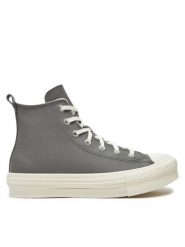 Converse Trampki Chuck Taylor All Star EVA Lift Platform A09259C Szary. Szare trampki Converse, bez wzorów, ze skóry, retro, bez zapięcia. Za 199.99 zł.