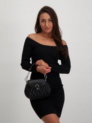Steve Madden Sukienka "Aren" w kolorze czarnym rozmiar: XS. Czarne sukienki Steve Madden, xs, bez wzorów, prążkowane, bez kołnierzyka, bez ramiączek, mini. Za 82.44 zł.