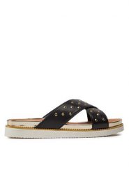 Badura Klapki 5107-69 Czarny. Czarne klapki Badura, bez wzorów, ze skóry, bez obcasa, bez zapięcia. Za 289.99 zł.