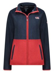 Geographical Norway Kurtka polarowa "Touki" w kolorze granatowo-czerwonym rozmiar: S. Czerwone kurtki Geographical Norway, s, bez wzorów, z polaru, bez kaptura. Za 86.99 zł.