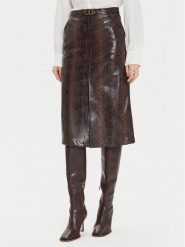 TWINSET Spódnica z imitacji skóry 242TT2230 Brązowy Straight Fit. Brązowe spódnice Twinset, bez wzorów, ze skóry. Za 299.99 zł.