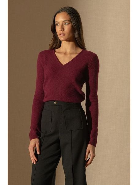 Perfect Cashmere Kaszmirowy sweter "Gaby" w kolorze bordowym rozmiar: XXL. Czerwone swetry Perfect Cashmere, xxl, bez wzorów, z kaszmiru, bez ramiączek. Za 525.86 zł.