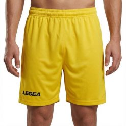 Szorty do biegania Portland żółte. Żółte szorty LEGEA, bez wzorów, z poliesteru. Za 64.00 zł.