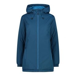 Kurtka damska z kapturem ripstop CMP. Niebieskie kurtki CMP, bez wzorów, sportowe, z kapturem. W wyprzedaży za 447.00 zł.