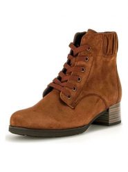 Gabor Skórzane botki w kolorze jasnobrązowym rozmiar: 38,5. Brązowe botki Gabor, bez wzorów, ze skóry, eleganckie, bez obcasa, bez zapięcia. Za 260.99 zł.