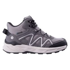 Buty Hi-Tec Henk Mid 92800622344 z membraną szare. Szare buty trekkingowe z gumy, bez zapięcia. Za 306.83 zł.