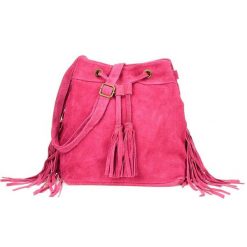 Hobo bag skórzany boho BELIMORE W03 różowy. Czerwone torebki klasyczne bez wzorów, ze skóry, boho, bez dodatków. Za 144.90 zł.