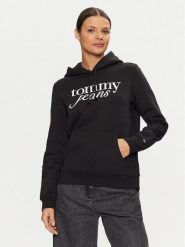 Tommy Jeans Bluza DW0DW20170 Czarny Regular Fit. Czarne bluzy Tommy Jeans, l, bez wzorów, z bawełny, bez kaptura. Za 219.99 zł.