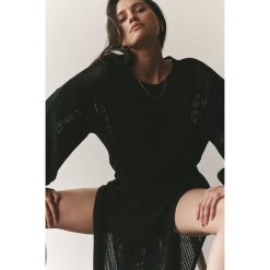 MUUV. sukienka bawełniana AU CROCHET kolor czarny maxi prosta. Czarne sukienki MUUV, na co dzień, l, bez wzorów, z bawełny, bez kołnierzyka, bez ramiączek, maxi, proste. W wyprzedaży za 419.99 zł.