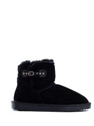 NICEBAY Skórzane botki zimowe "Bullit" w kolorze czarnym rozmiar: 39. Czarne botki NICEBAY, bez wzorów, z materiału, bez obcasa, bez zapięcia. Za 160.96 zł.