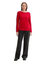 Tom Tailor Sweter w kolorze czerwonym rozmiar: XS. Czerwone swetry Tom Tailor, xs, bez wzorów, z bawełny, bez ramiączek. Za 66.00 zł.