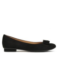 Baleriny Kazar. Czarne baleriny Kazar, bez wzorów, bez obcasa, bez zapięcia. Za 449.00 zł.