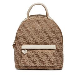 Plecak Guess. Brązowe plecaki Guess, z aplikacjami, bez dodatków. Za 249.99 zł.