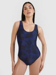 4F Kostium kąpielowy jednoczęściowy damski - fioletowy S. Fioletowe szorty 4f, bez wzorów, z elastanu, eleganckie. Za 129.99 zł.
