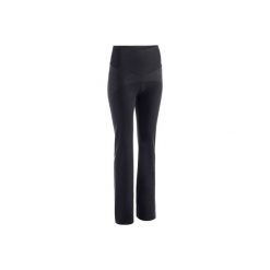 Legginsy Regular Gym & Pilates 900 damskie. Czarne legginsy DOMYOS, bez wzorów, z bawełny. W wyprzedaży za 69.99 zł.