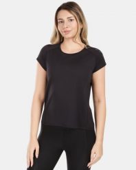 Damska koszulka techniczna Kilpi LIMED-W. Czarne t-shirty sportowe Kilpi, bez wzorów, z materiału, bez ramiączek, do biegania. Za 215.49 zł.
