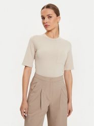 Max Mara Leisure T-Shirt Tahiti 2426366047600 Beżowy Regular Fit. Brązowe t-shirty Max Mara Leisure, m, bez wzorów, z wiskozy, bez kołnierzyka, bez ramiączek. Za 449.99 zł.