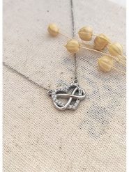 Miu Silver Srebrny naszyjnik z elementem ozdobnym - dł. 42 cm rozmiar: onesize. Szare naszyjniki Miu Silver, z materiału, z cyrkonią, srebrne. Za 82.99 zł.