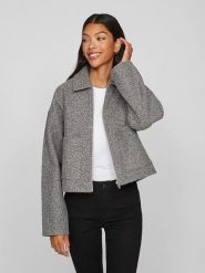 Vila Kurtka koszulowa "Jadas" w kolorze beżowym rozmiar: 36. Brązowe kurtki Vila, bez wzorów, z wełny, bez kaptura. Za 135.81 zł.