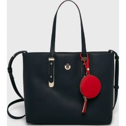 Tommy Hilfiger - Torebka. Niebieskie shopper bag Tommy Hilfiger, bez wzorów, z materiału, casualowe, duże, bez dodatków. Za 679.90 zł.