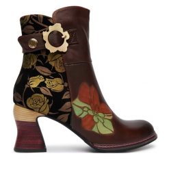 Botki Laura Vita. Brązowe botki LAURA VITA, bez wzorów, bez obcasa, na słupku, bez zapięcia. Za 689.99 zł.