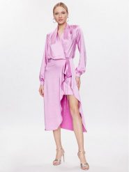 Pinko Sukienka codzienna 100295 Z345 Fioletowy Regular Fit. Fioletowe sukienki Pinko, na co dzień, bez wzorów, z syntetyku, bez kołnierzyka, bez ramiączek, proste. Za 899.99 zł.