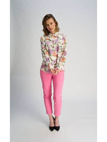 Marks & Spencer Bluzka w kolorze kremowym ze wzorem rozmiar: XL. Białe bluzki Marks & Spencer, xl, bez wzorów, bez kołnierzyka, bez ramiączek. Za 83.81 zł.
