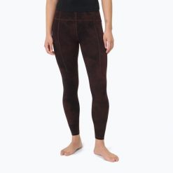 Legginsy treningowe damskie Sweaty Betty Super Soft Yoga. Brązowe legginsy SWEATY BETTY, bez wzorów, z elastanu, długie. Za 299.99 zł.
