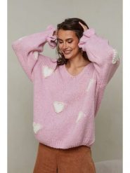 Joséfine Sweter "Kecel" w kolorze jasnoróżowym rozmiar: XL. Różowe swetry Joséfine, xl, bez wzorów, z wełny, bez ramiączek. Za 173.99 zł.