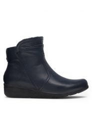 Go Soft Botki WI16-JANE ZULA-02 Granatowy. Niebieskie botki GO SOFT, bez wzorów, ze skóry, bez obcasa, na płaskiej podeszwie, bez zapięcia. Za 124.99 zł.