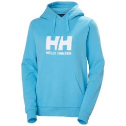 Kurtka dresowa damska z logo Helly Hansen 2.0. Niebieskie kurtki Helly Hansen, bez wzorów, z dresówki, eleganckie, bez kaptura. Za 384.50 zł.