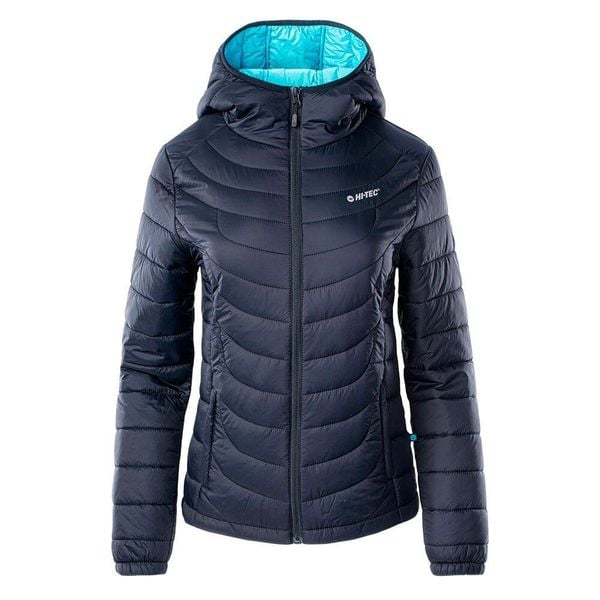 Pikowana Kurtka Damska Nahia. Niebieskie kurtki Hi-tec, l, bez wzorów, z materiału, z kapturem. Za 263.99 zł.